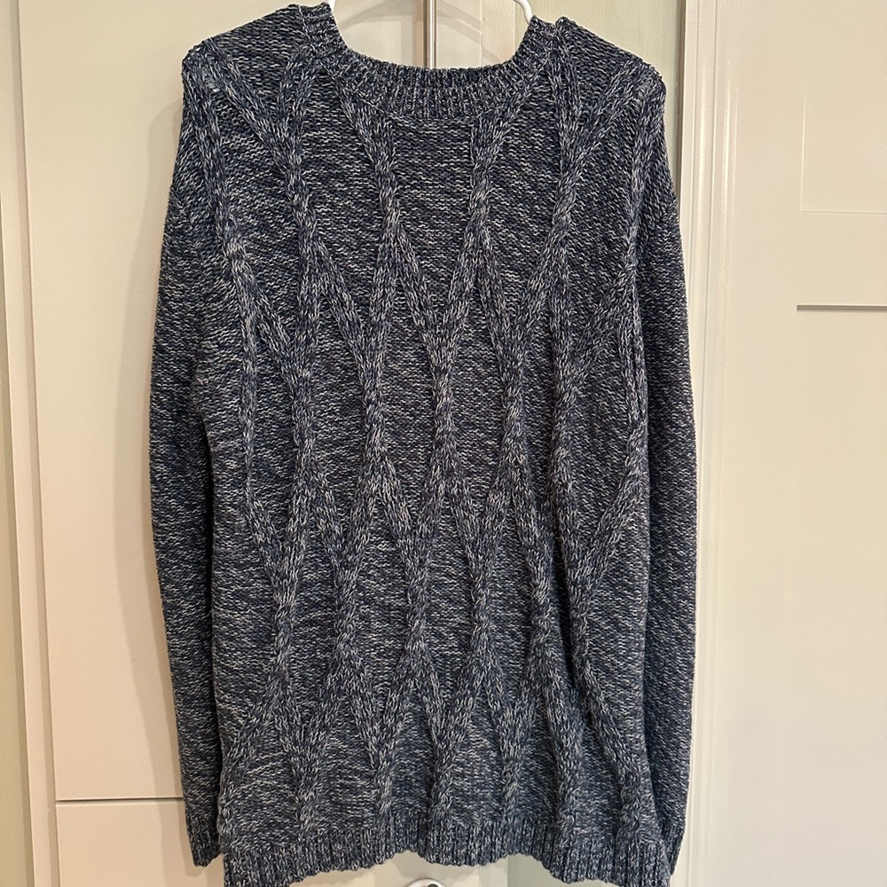 Citizen Wolf Blue Textured Crewneck Sweater